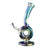 MJ Arsenal Saturn Mini Water Pipe in Iridescent, 8" Tall, 10mm Female Joint, Borosilicate Glass, Front View