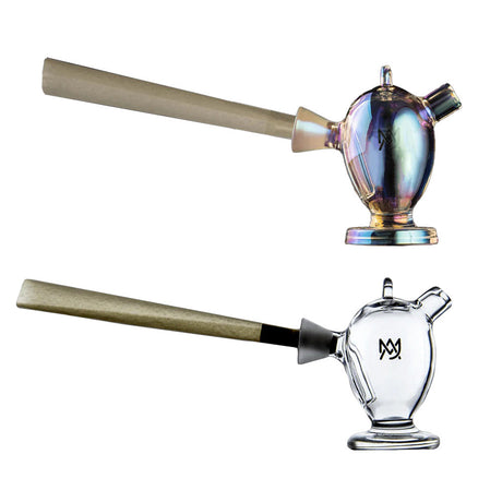 MJ Arsenal The Martian Blunt Bubbler, clear and iridescent borosilicate glass, side view