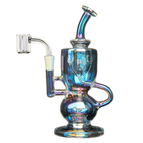 MJ Arsenal Titan Mini Rig in Iridescent, 7.5" tall with a 10mm female joint, front view on white background
