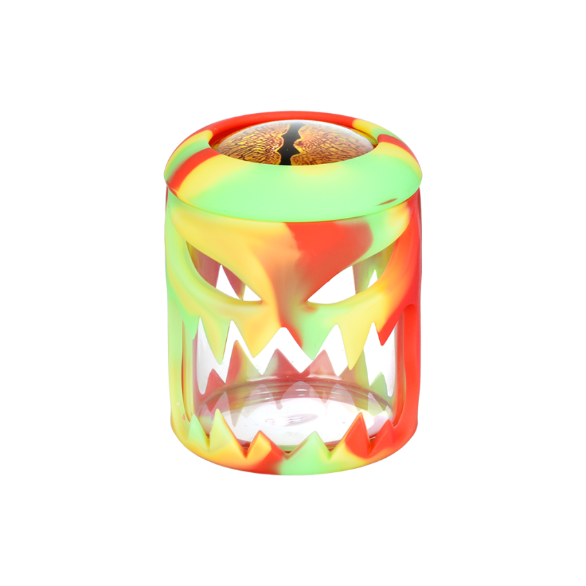 Monster Silicone & Glass Jar | 2.7" | 80mL | Assorted Colors | 6ct Bundle