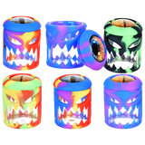 Monster Silicone & Glass Jar | 2.7" | 80mL | Assorted Colors | 6ct Bundle
