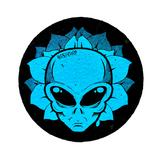 AFM Alien Head Circle Mood Mat, 5" size, featuring a vibrant blue alien design, perfect for home decor