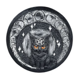 Moon Cat Polyresin Round Incense Burner | 5"