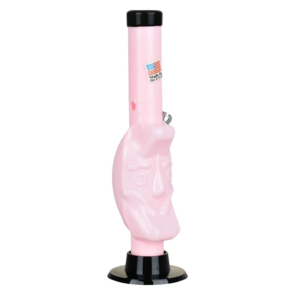 Moon Face Acrylic Water Pipe | 8" | Colors Vary