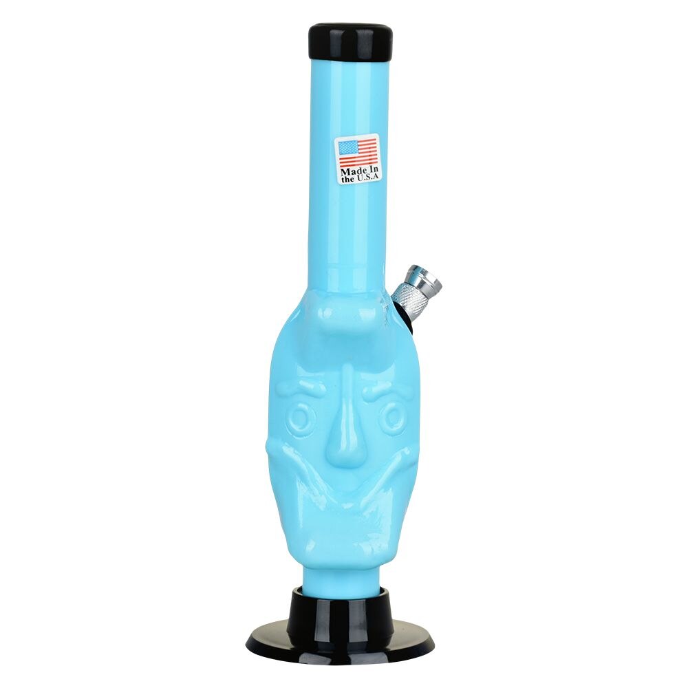 Moon Face Acrylic Water Pipe | 8" | Colors Vary