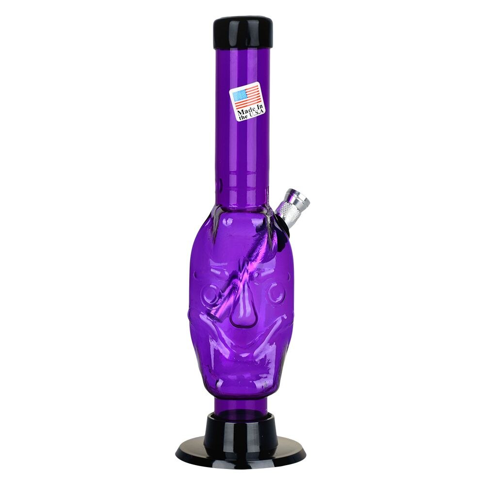 Moon Face Acrylic Water Pipe | 8" | Colors Vary