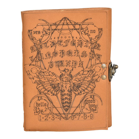 Moth Ouija Board Print Leather Journal | 5"x7"