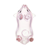 Mr. Oinker Glass Pipe - Clear Borosilicate with Novelty Pig Design - 3.25" Front View