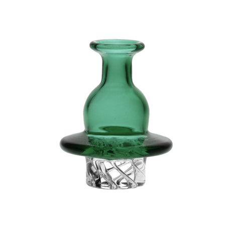 Green Multi Airflow Vortex Carb Cap, Borosilicate Glass, Front View on White Background