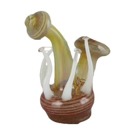 6" Mushroom Glass Bubbler for Dry Herbs, Borosilicate with Bubble Design