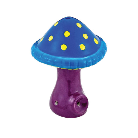 Mushroom Family Mini Ceramic Pipe in Assorted Colors, Front View, Ideal for Dry Herbs