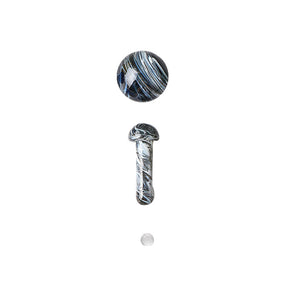 Black Mushroom Pillar Terp Slurper Set from The Stash Shack with marble and valve pearl