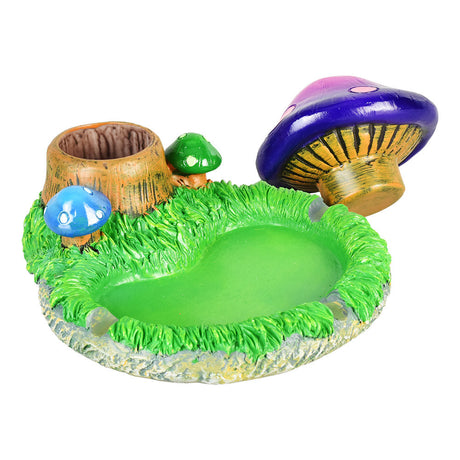 Mushroom Polyresin Stashtray with vibrant colors, 5.5" size perfect for rolling accessories