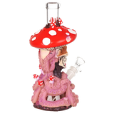 Mushroom Skull Tentacle Glass & Vinyl Water Pipe | 10.5" | 14mm F