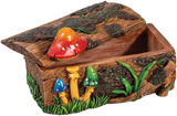 Polyresin Mushroom Themed Stash Box, Medium Size, for Dry Herbs - Angled View