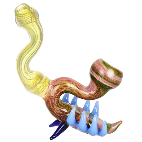 Colorful 7" Mutant Scorpion Sherlock Hand Pipe for Dry Herbs, Borosilicate Glass, Front View