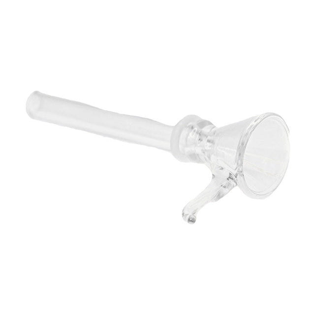 My Bud Vase Cone Bowl in clear borosilicate glass, chillum design, side view on white background