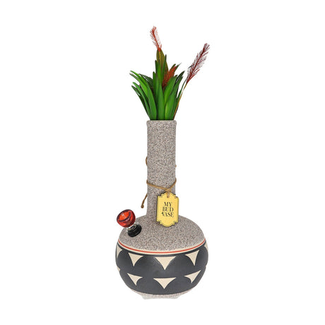 My Bud Vase "Coyōté" Bong front view with faux flowers and textured ceramic design