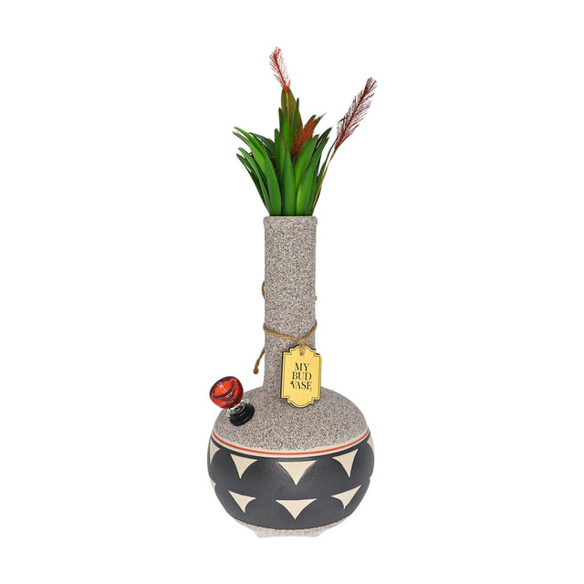 My Bud Vase "Coyōté" Bong front view with faux flowers and textured ceramic design
