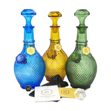 My Bud Vase "Jewel" Bongs in blue, yellow, and green with elegant design and accessories