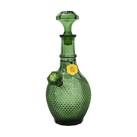 My Bud Vase "Jewel" Bong - Emerald Green - Front View with Textured Detail