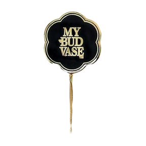 My Bud Vase Joint Clip & Poker in Black and Gold, 8.5" length, perfect for rolling - Front View