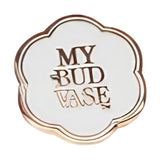 My Bud Vase Pin, elegant 1" floral design, ideal for apparel accent, front view on white background