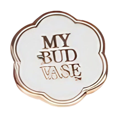 My Bud Vase Pin, elegant 1" floral design, ideal for apparel accent, front view on white background