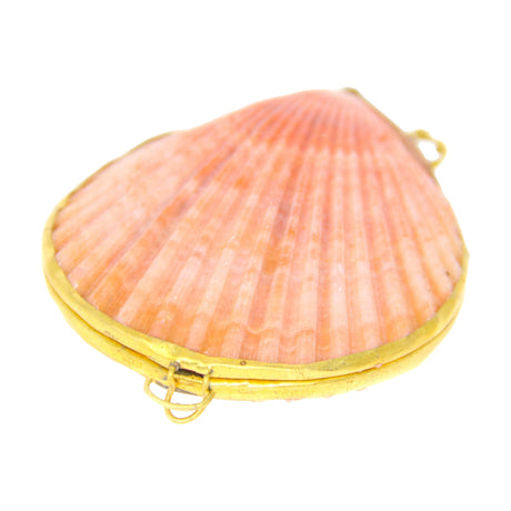 My Bud Vase Pink Stash Shell with gold trim, front view on white background