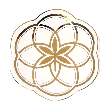 My Bud Vase Flower of Life Logo Tray, intricate design, ideal for rolling, top view