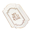 My Bud Vase brand rolling tray with elegant gold trim, top view on white background