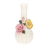 My Bud Vase "Rose" Bong - Pink Ceramic with Floral Motif - Front View
