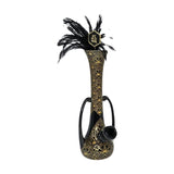 My Bud Vase "Vamp" Bong with a chic black and gold design and feathered top, 7.5" height