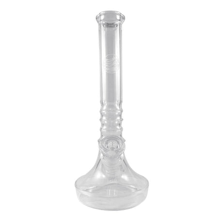 Nami Glass 12" Ripple Beaker Bong with clear glass design, front view on white background