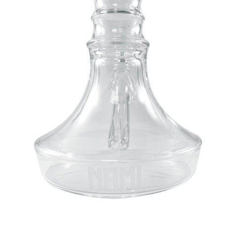 Close-up of Nami Glass 12" Ripple Beaker Base with Clear Design, Front View