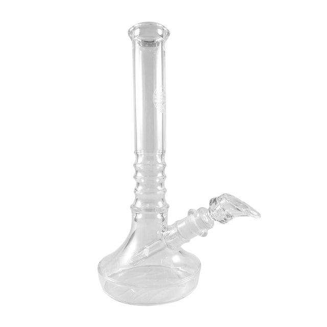 Nami Glass 12" Ripple Beaker Bong - Clear Glass with Deep Bowl - Front View