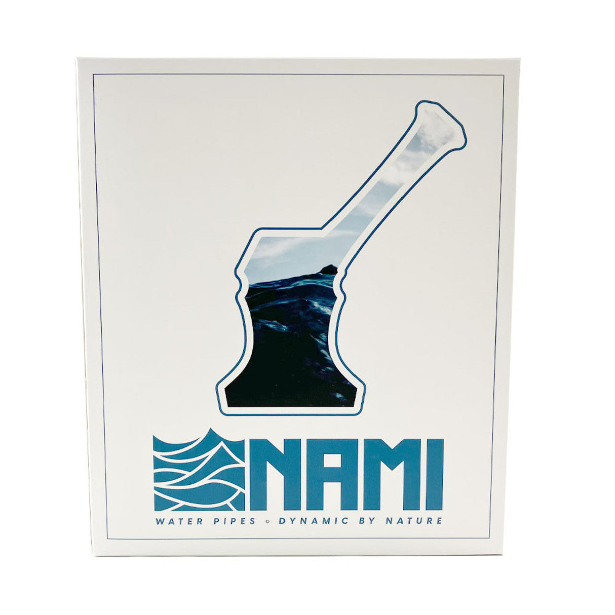 Nami Glass 7" Hand Bubbler sticker design featuring clear glass pipe silhouette on white background
