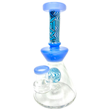 7" AFM WigWag Ball Dab Rig with Showerhead Perc, Bent Neck, and Blue Accents