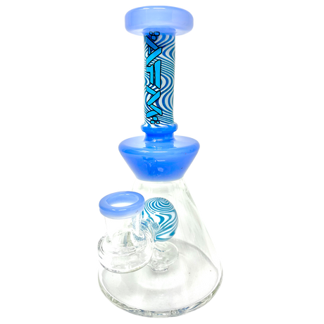 7" AFM WigWag Ball Dab Rig with Showerhead Perc, Bent Neck, and Blue Accents