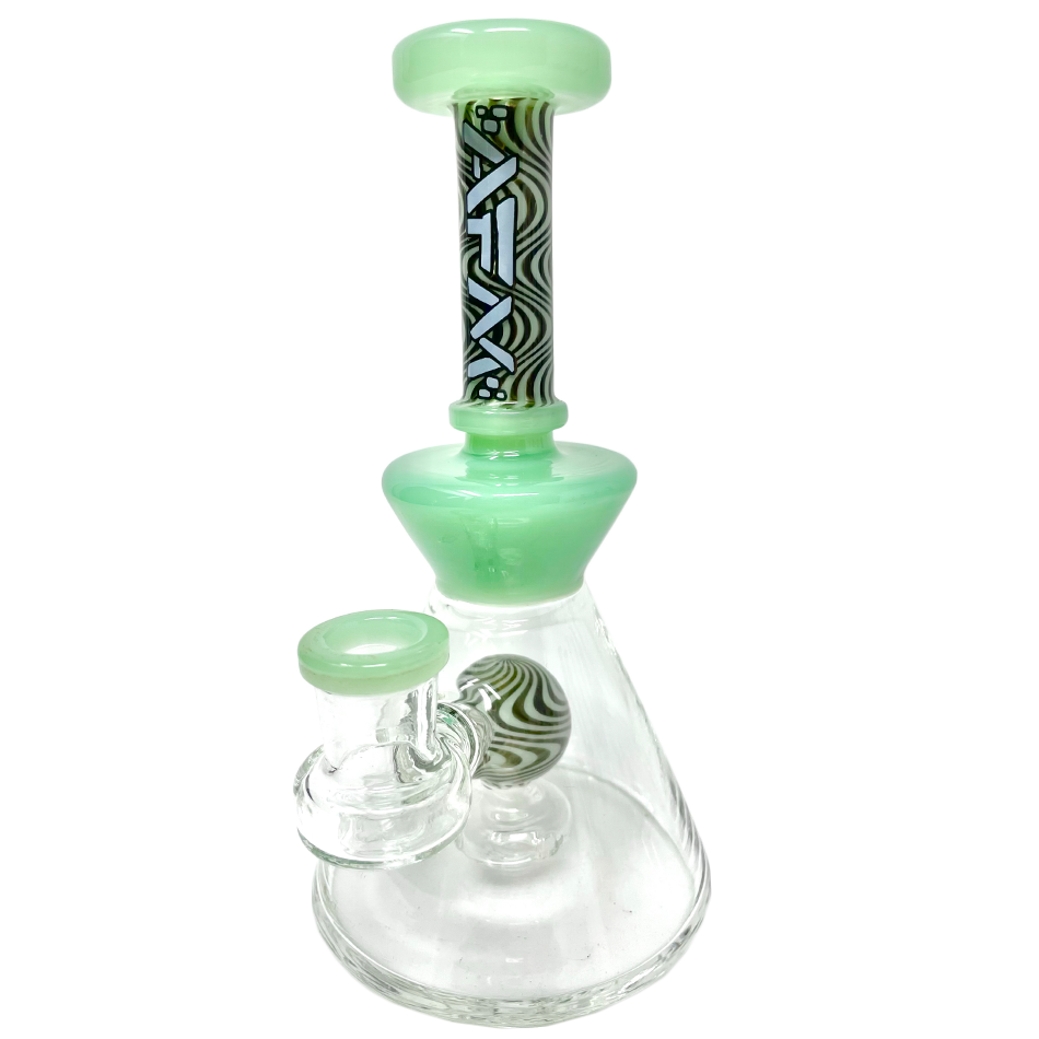 7" AFM WigWag Ball Glass Dab Rig with Showerhead Perc and Bent Neck, Front View