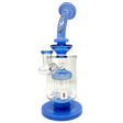 9" AFM Flex Double Color Arm Glass Dab Rig with Showerhead Perc and Bent Neck on White Background
