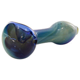 LA Pipes Nebula Spoon Hand Pipe in Borosilicate Glass, Compact Design with Sidecar, Side View