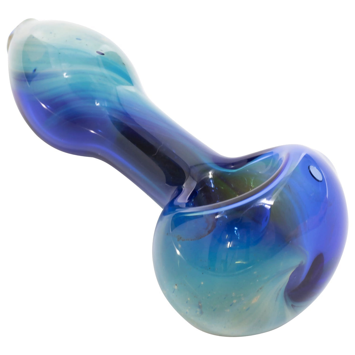 LA Pipes Nebula Spoon Hand Pipe in Borosilicate Glass with Compact Sidecar Design