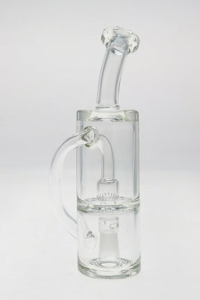 Thick Ass Glass 8" Hydratube with Super Slit Showerhead Froth Diffuser, Clear, Side View