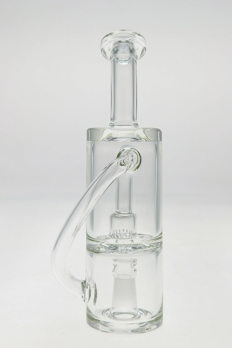 Thick Ass Glass 8" Hydratube with Super Slit Showerhead Froth Diffuser for Vapes, Clear, Front View