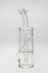 Thick Ass Glass - 8" Hydratube with Super Slit Showerhead Froth Diffuser, Clear, Front View