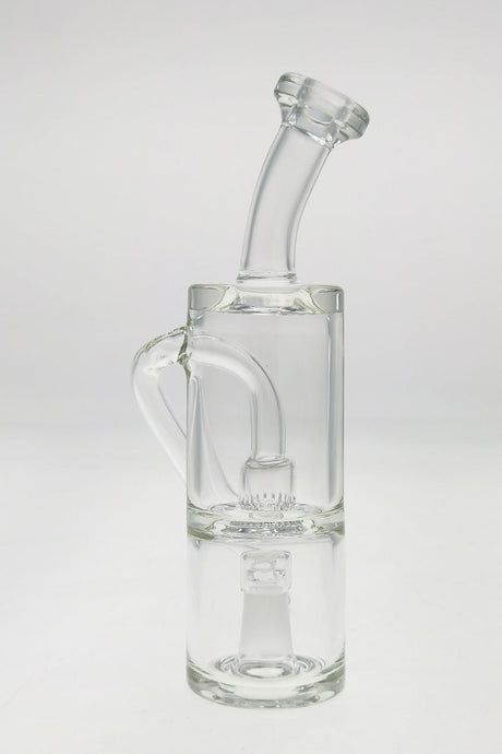 8" Thick Ass Glass Hydratube with Slit Showerhead Froth Diffuser for Vapes, Clear, Front View