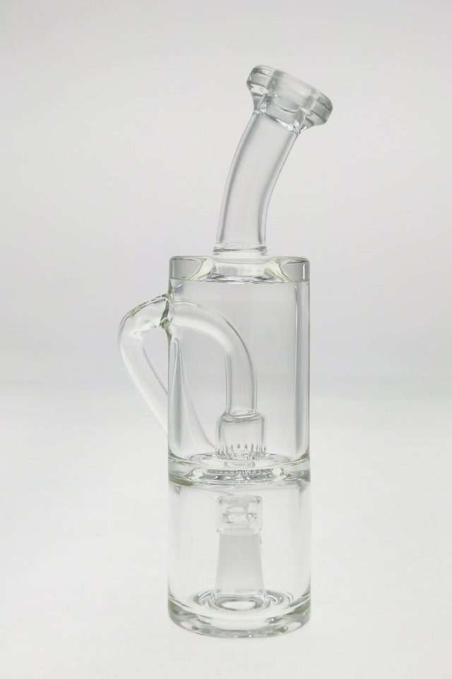 8" Thick Ass Glass Hydratube with Slit Showerhead Froth Diffuser for Vapes, Clear, Front View
