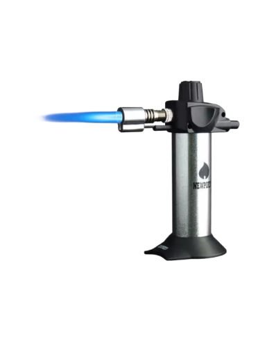 Newport Mini Torch Lighter in Silver with Blue Flame, Ideal for Dab Rigs