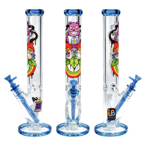Nicky Davis Ghost Gang Straight Tube Bongs Trio, 15.75" Tall, 14mm Female Joint, Borosilicate Glass